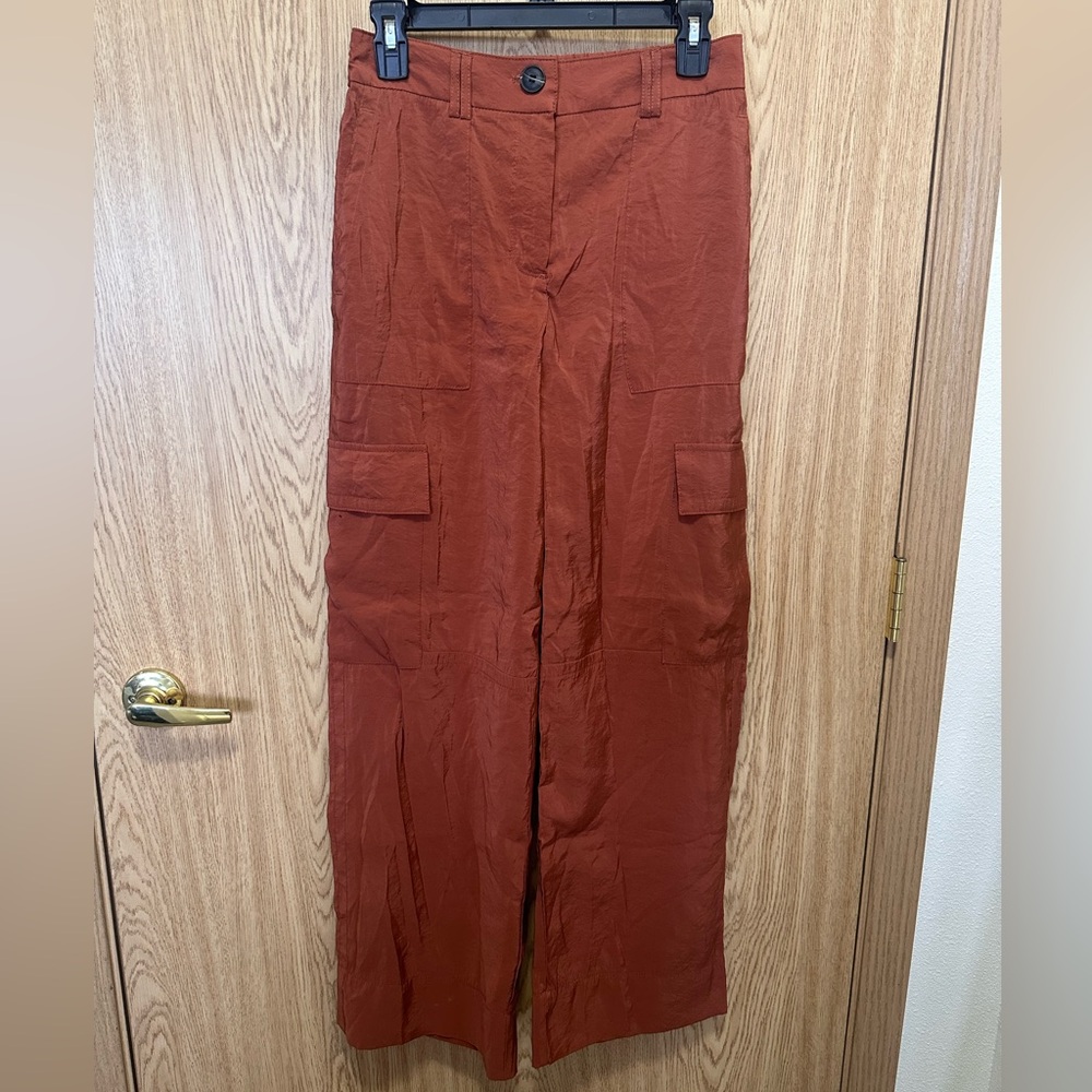 New Maison D’Amelia Paris Burnt Orange Cargo Lightweight Pants Women’s S